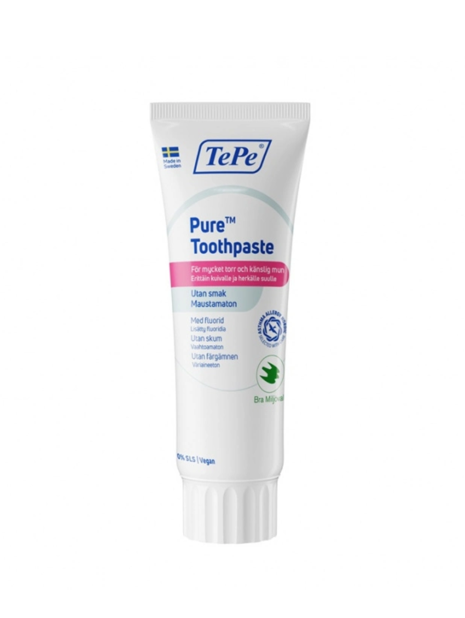 Mėg. TePe Dantų pasta PURE, jautriai-sausai burnai, be skonio, 15ml