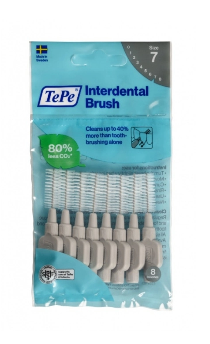 Pilki tarpdančių šepetėliai TePe 1.3mm, ISO 8, 8 vnt