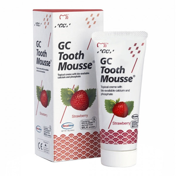 GC Tooth Mousse remineralizuojantis dantų kremas be fluoro (įvairių skonių), 40 g.