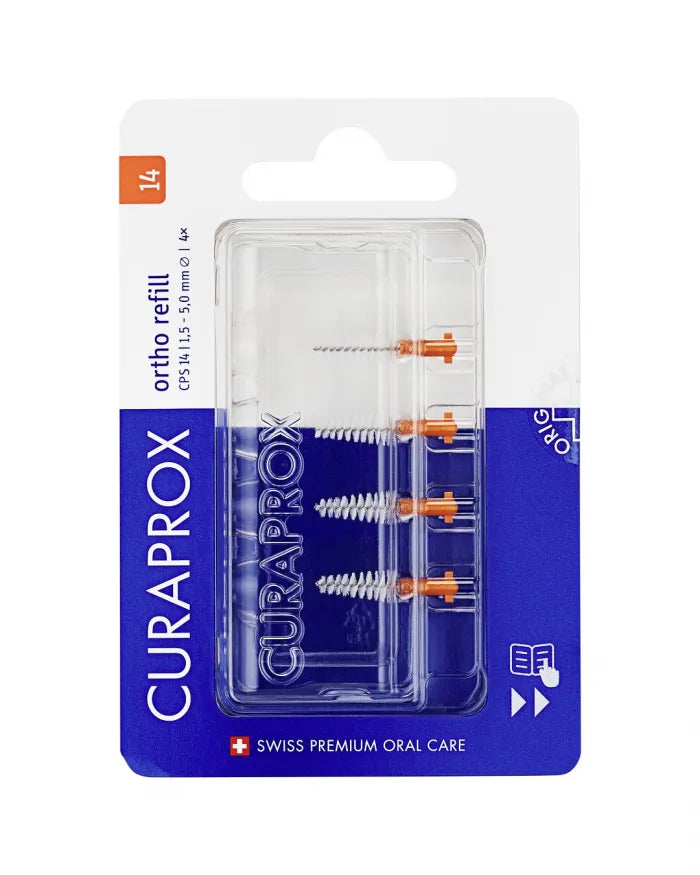 Tarpdančių šepetėlių papildymas ortho, dydis 14, 4 vnt.