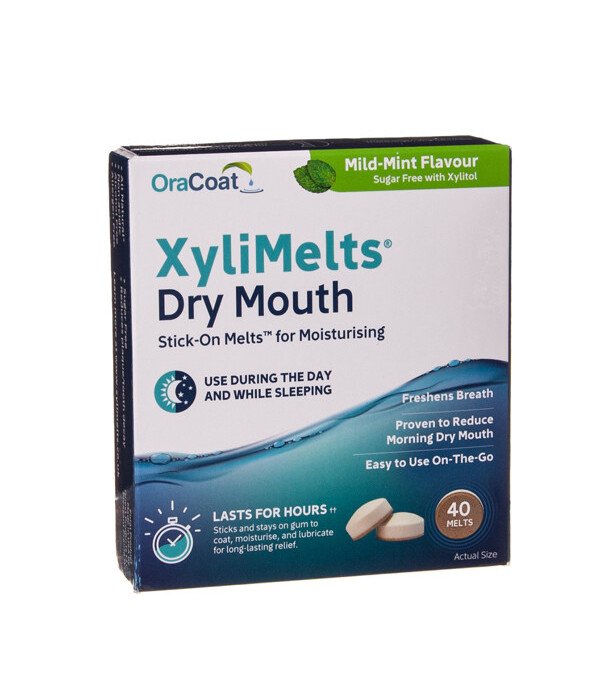 XYLIMELTS PASTILĖS SU KSILITOLIU SAUSAI BURNAI, 40 PRILIMPANČIŲ PASTILIŲ